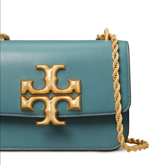 Tory Burch Eleanor Sm Leather CONVT XBODY. Brisk Blue/Gold.Leather Scratch. - Picture 3 of 4